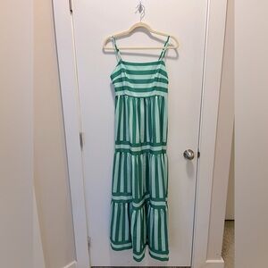 NWOT Striped Green Maxi Dress